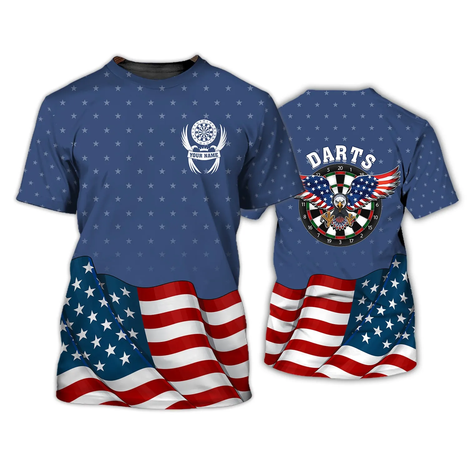 Personalized Name Darts USA 3D Printed Shirts