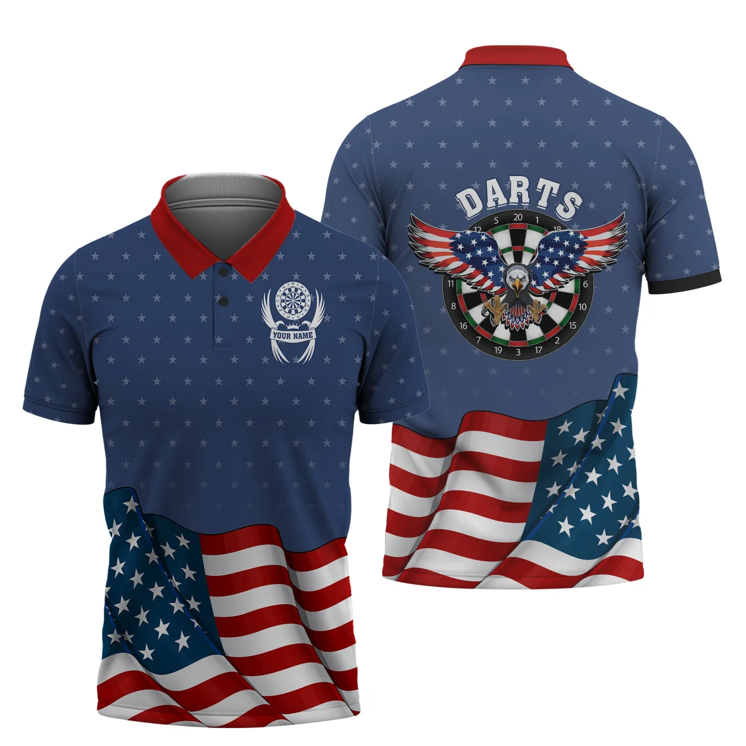 Personalized Name Darts USA 3D Printed Shirts