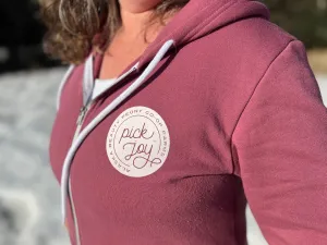 Pick Joy Zip Hoodie - Wine