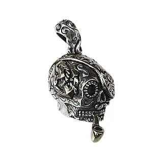 Pirate Sugar Skull Sterling Silver Steampunk Pendant