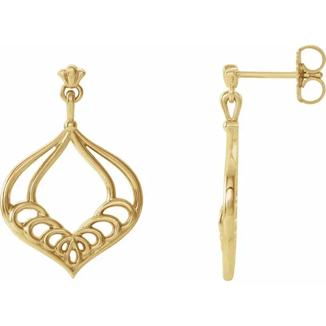Platinum Vintage-Inspired Dangle Earrings