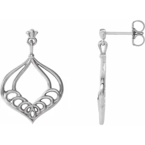 Platinum Vintage-Inspired Dangle Earrings