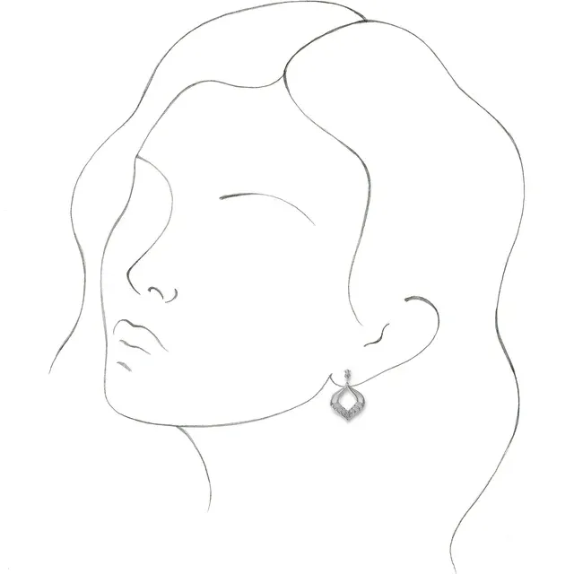 Platinum Vintage-Inspired Dangle Earrings