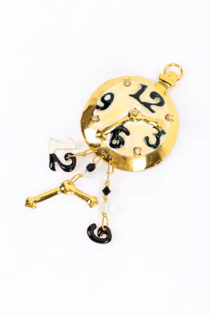 Pocket Watch Charm Brooch