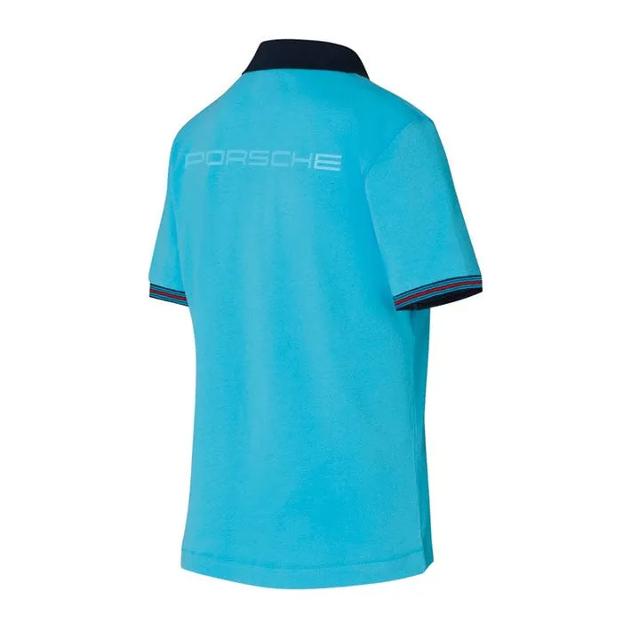 Porsche Women's Polo Shirt (Light Blue) - Martini Racing