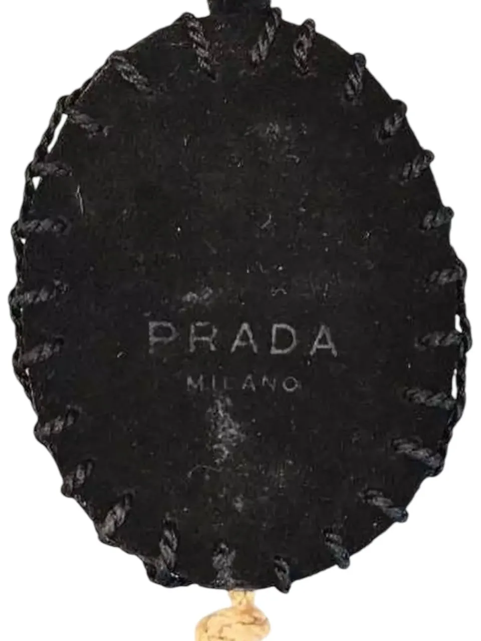 PRADA S/S 1994 Landscape Cameo Necklace with Long Suede Ties