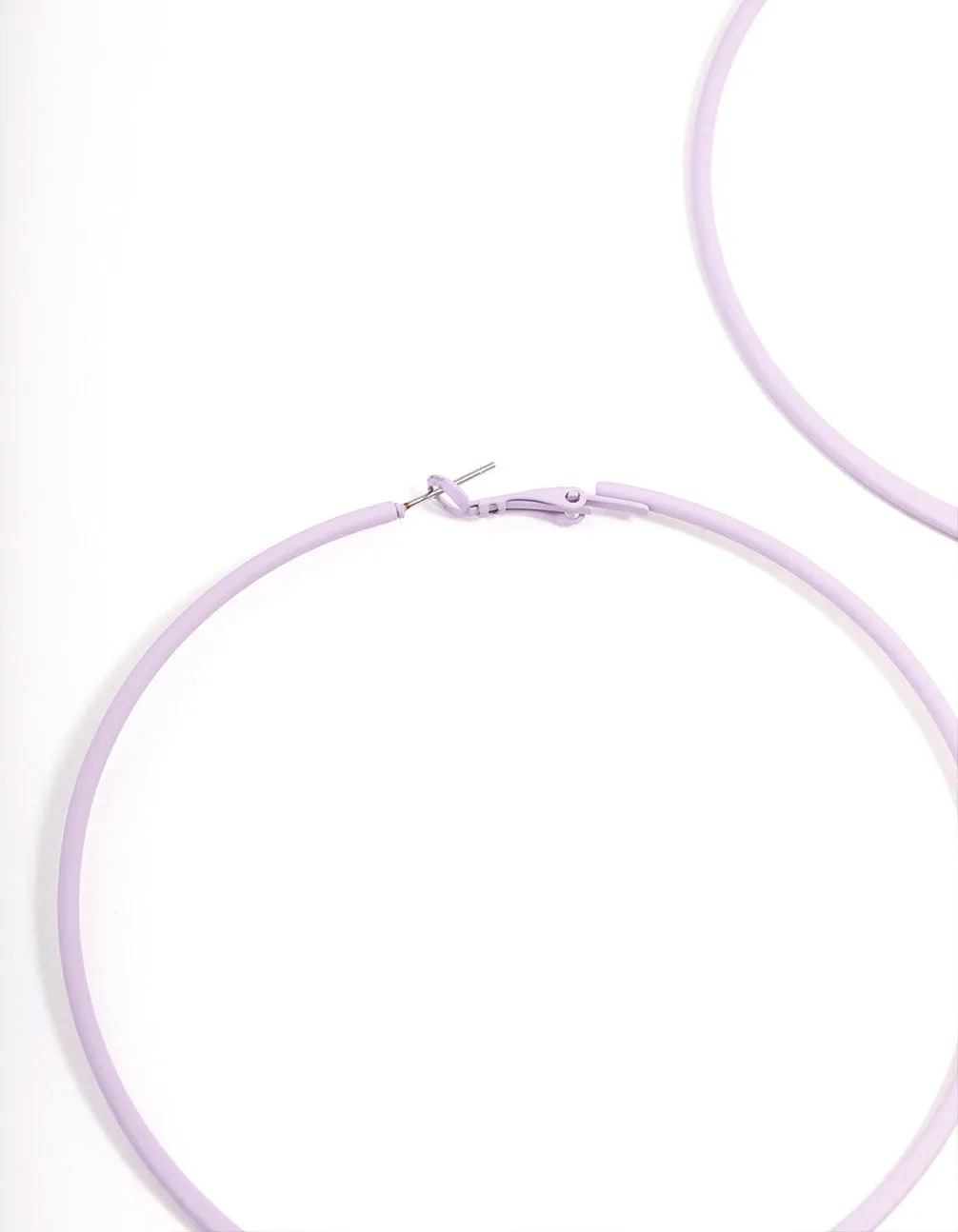 Purple Coated Felt Edge Hoop Earrings 9cm