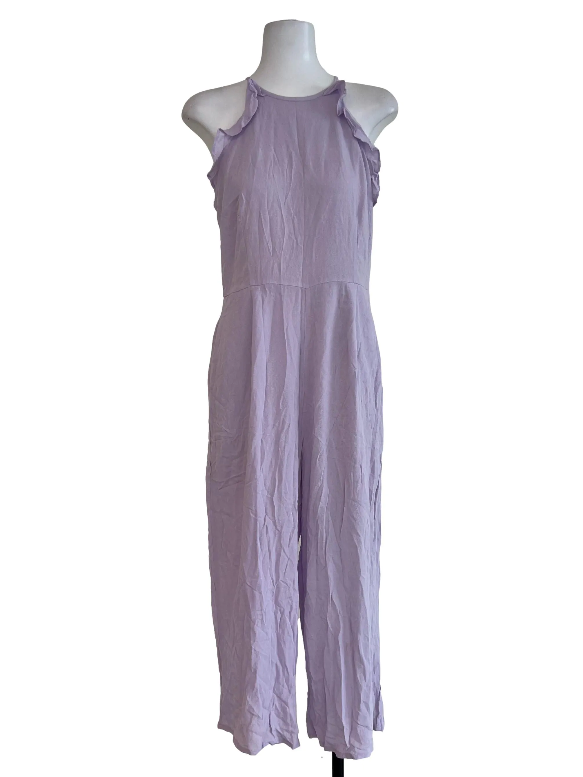 Purple Neck Strap Jumpsuits