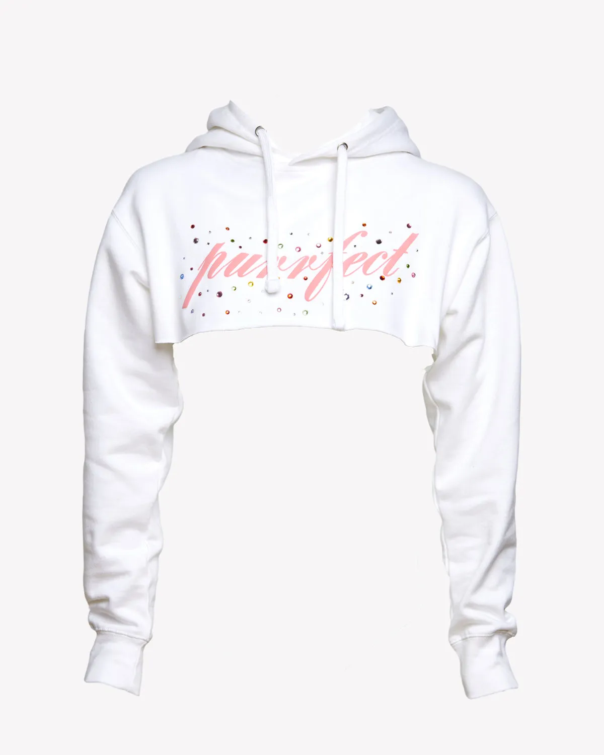 Purrfect Embellished Cropped Hoodie