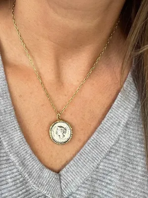 Queen Mixed Metal Coin Necklace