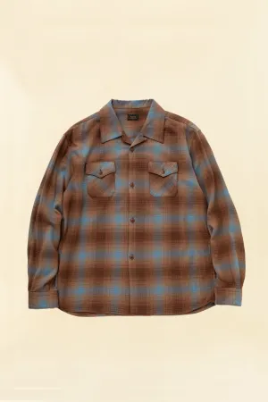 Rats Cotton Rayon Check Shirt - Brown