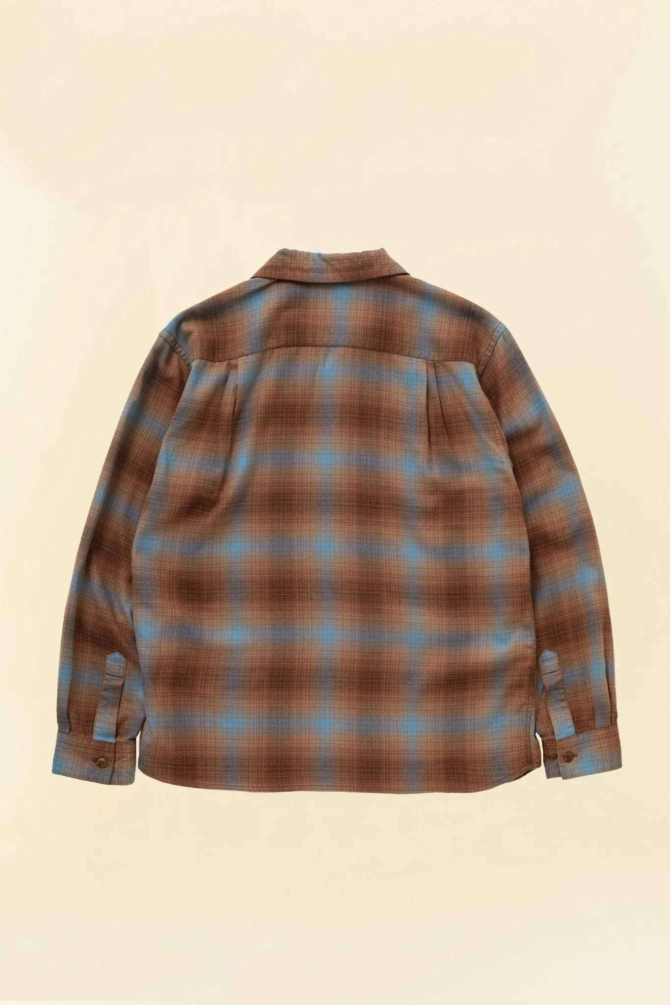 Rats Cotton Rayon Check Shirt - Brown