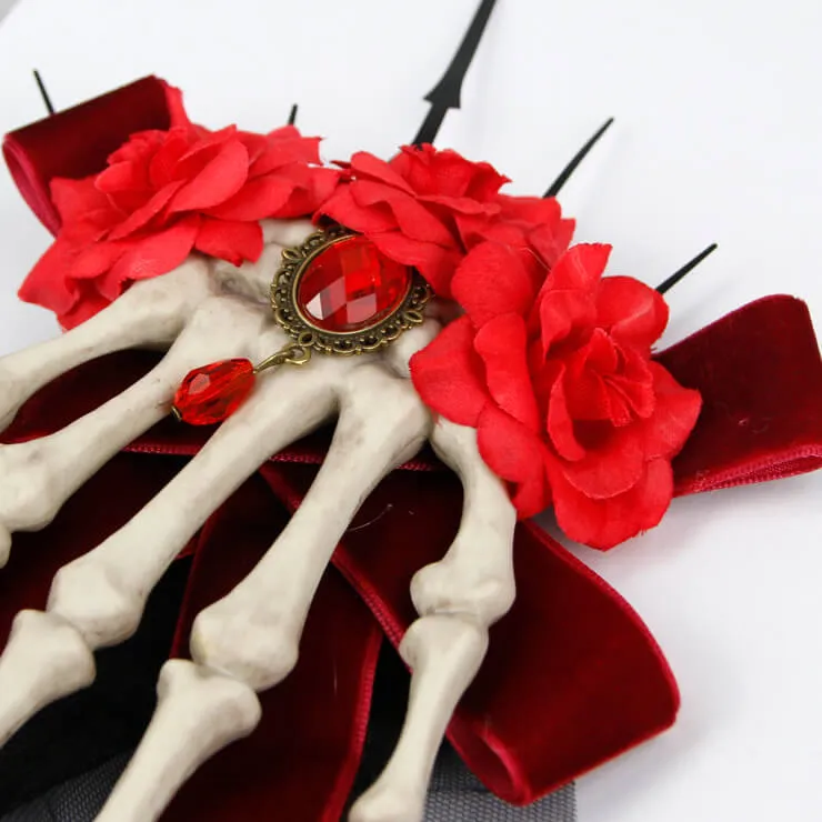 Red Bone Hand Hairpin