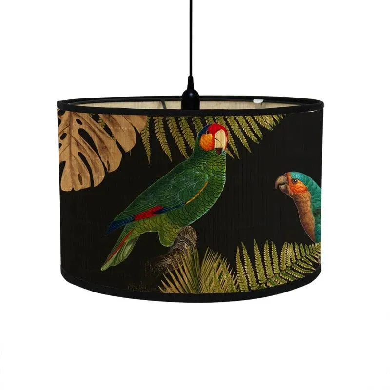 Retro Tropical Paradise Drum Lampshade