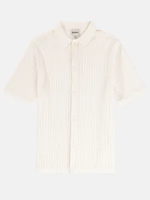 Rhythm Knit Button Down Polo - Natural