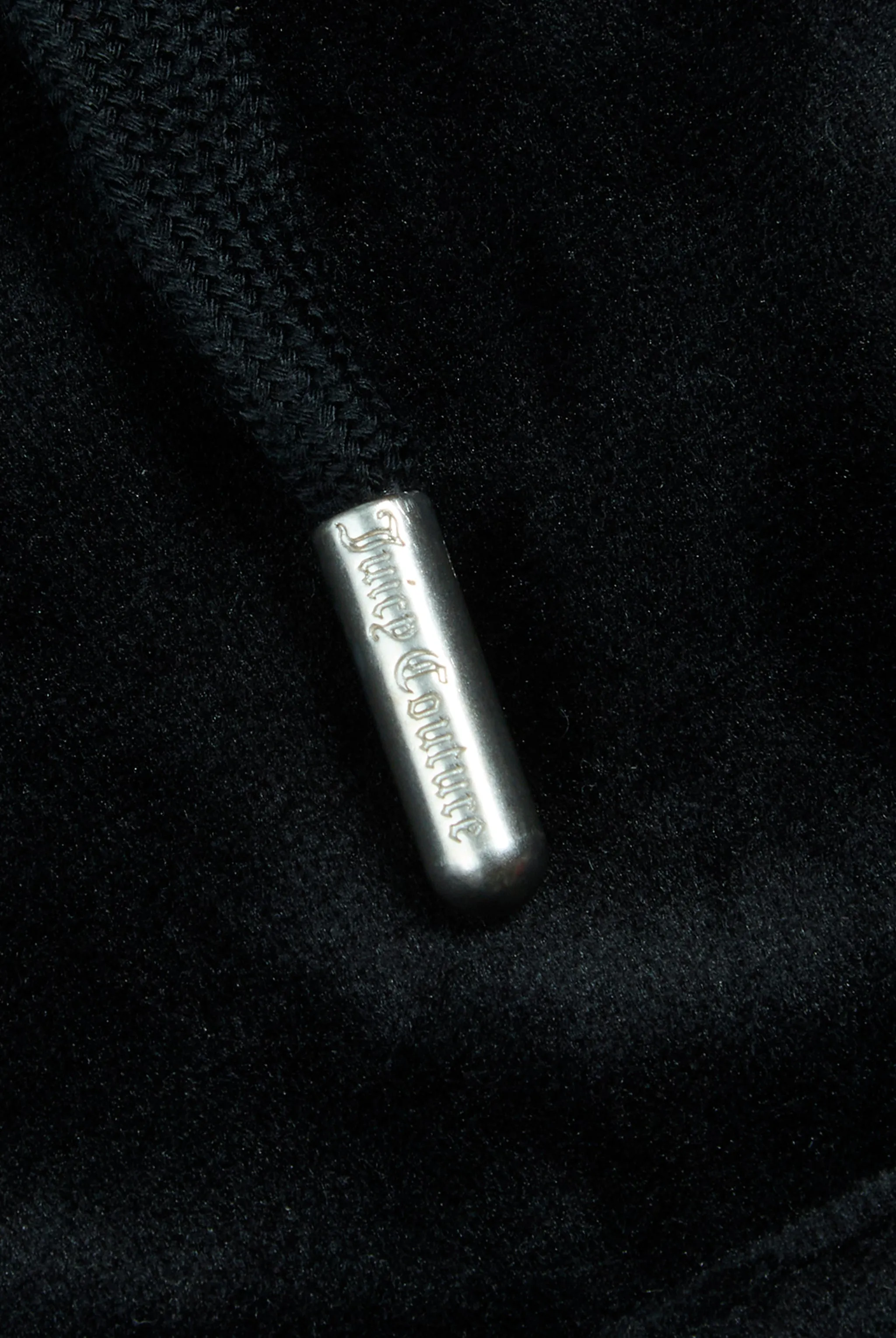 'SAGITTARIUS' BLACK DIAMANTÉ VELOUR ZIP-THROUGH HOODIE