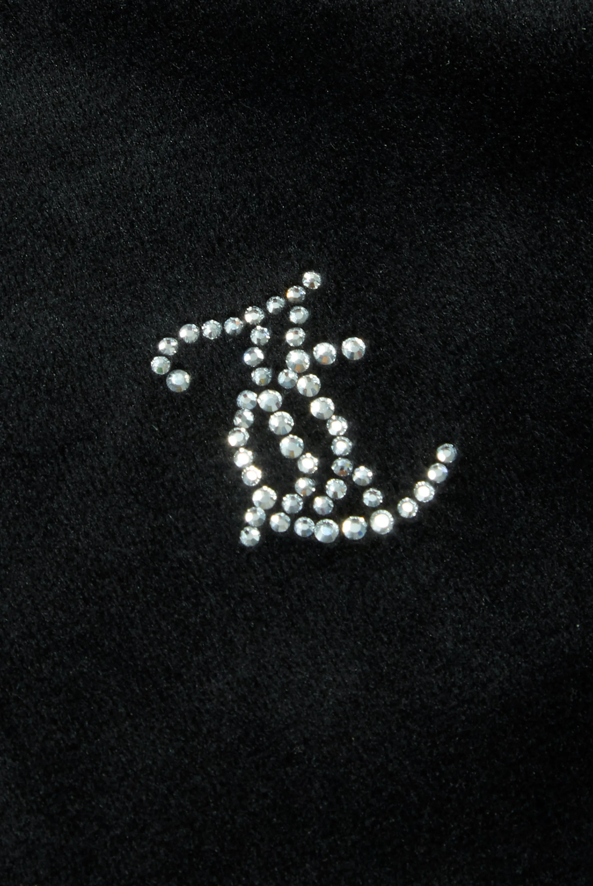 'SAGITTARIUS' BLACK DIAMANTÉ VELOUR ZIP-THROUGH HOODIE