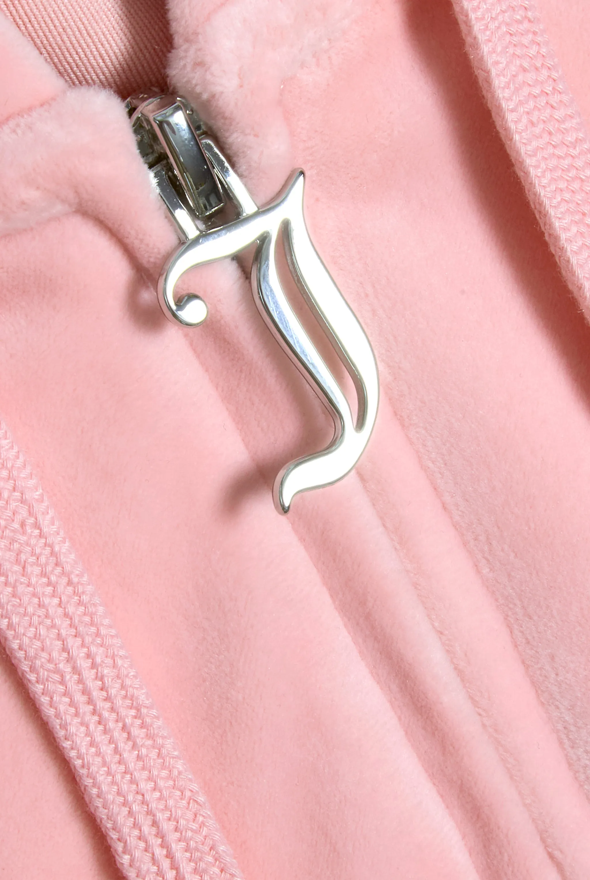 'SCORPIO' JUICY PINK DIAMANTÉ VELOUR ZIP-THROUGH HOODIE