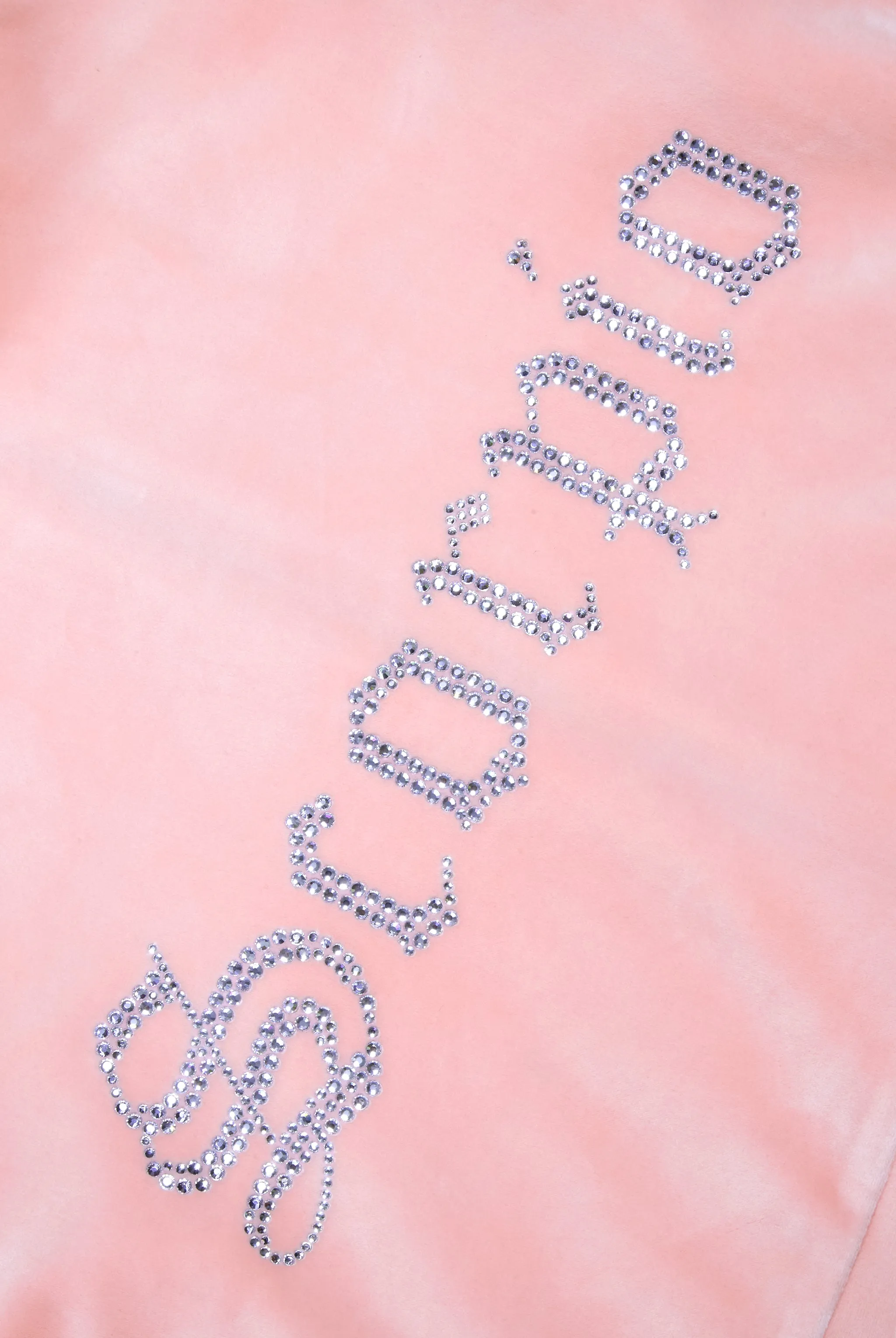 'SCORPIO' JUICY PINK DIAMANTÉ VELOUR ZIP-THROUGH HOODIE