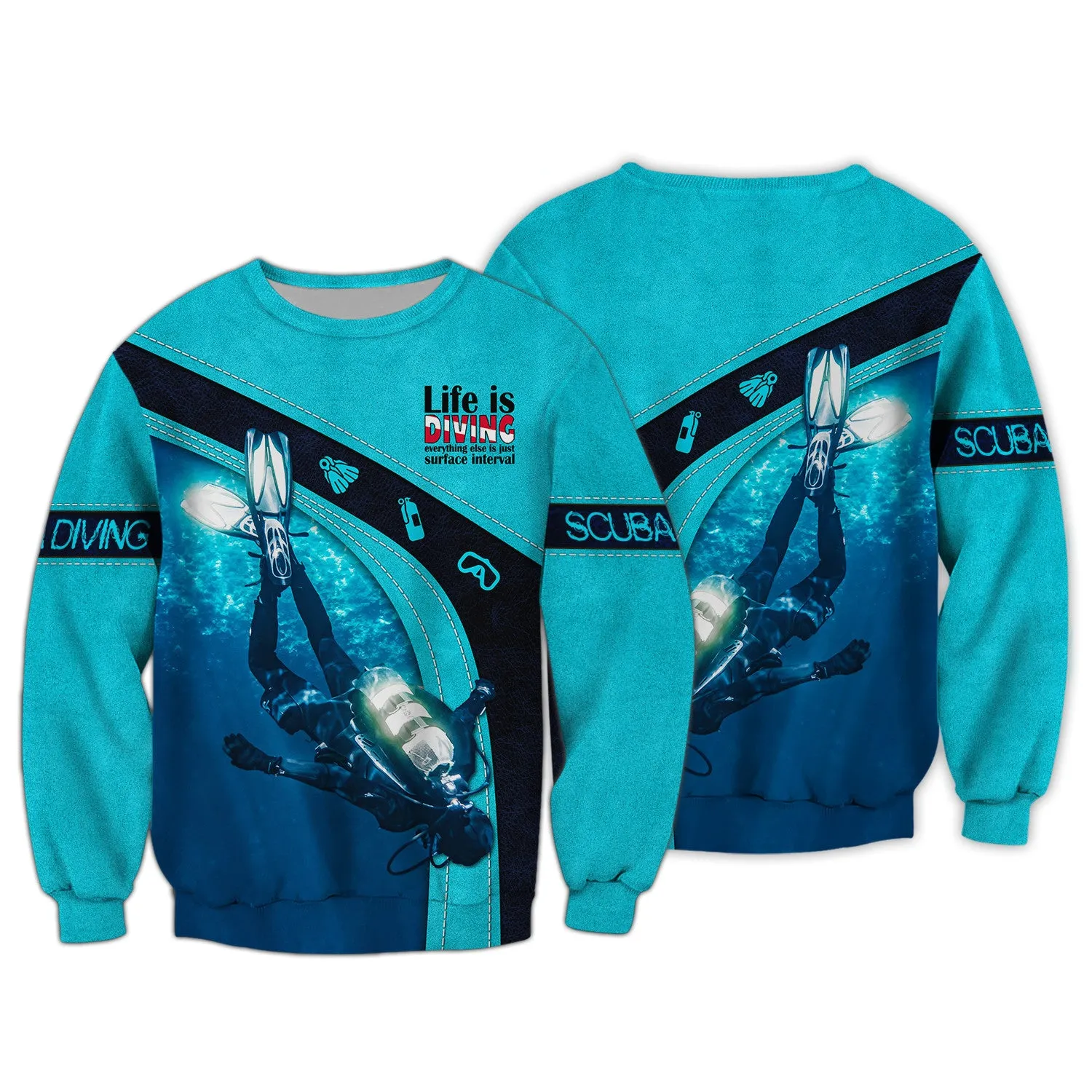 Scuba Diving 3D All Over Printed 3D Hoodie Tshirt