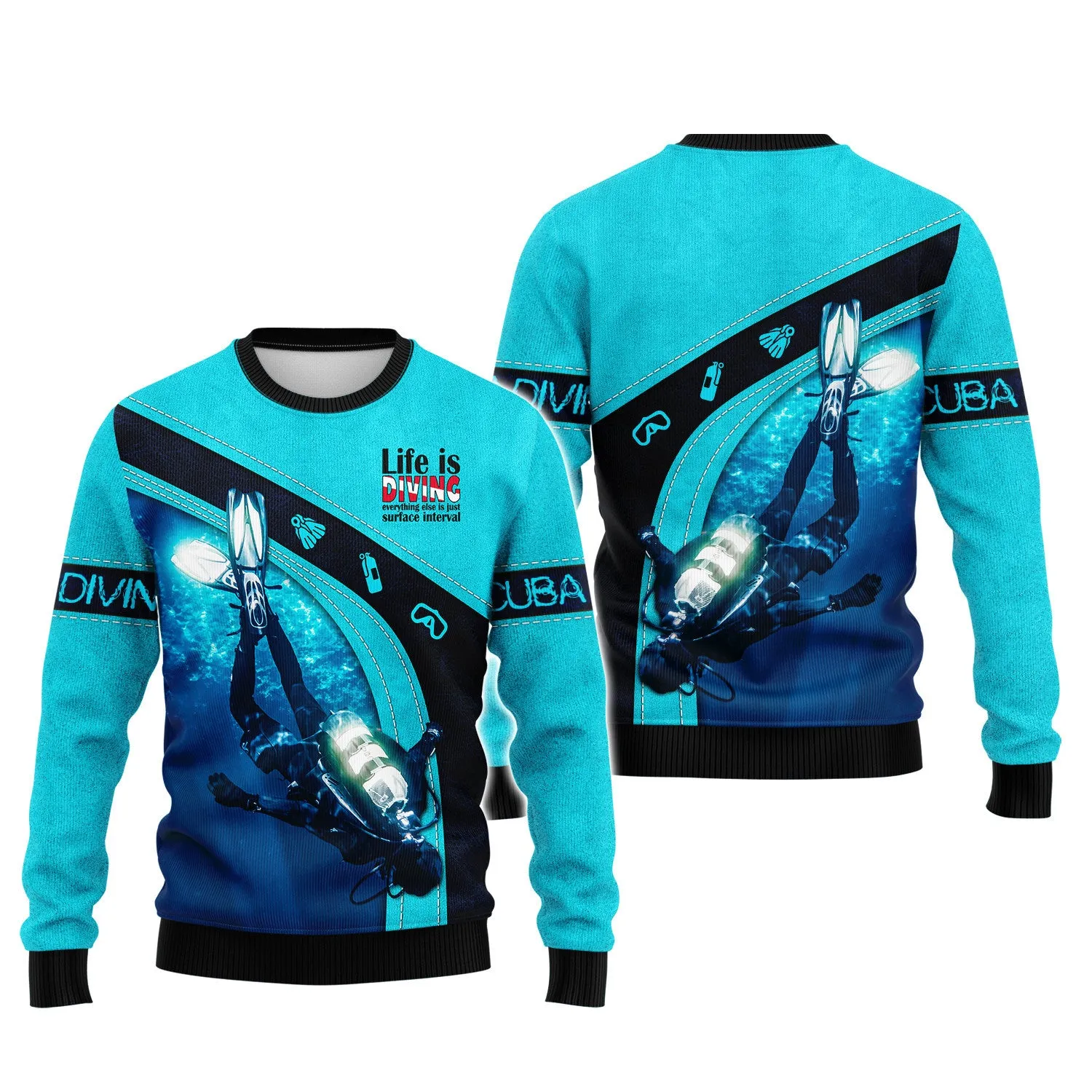Scuba Diving 3D All Over Printed 3D Hoodie Tshirt