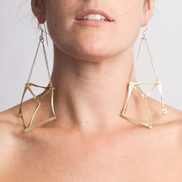 Seagrass Inspired Gladiator Pentagon Earrings