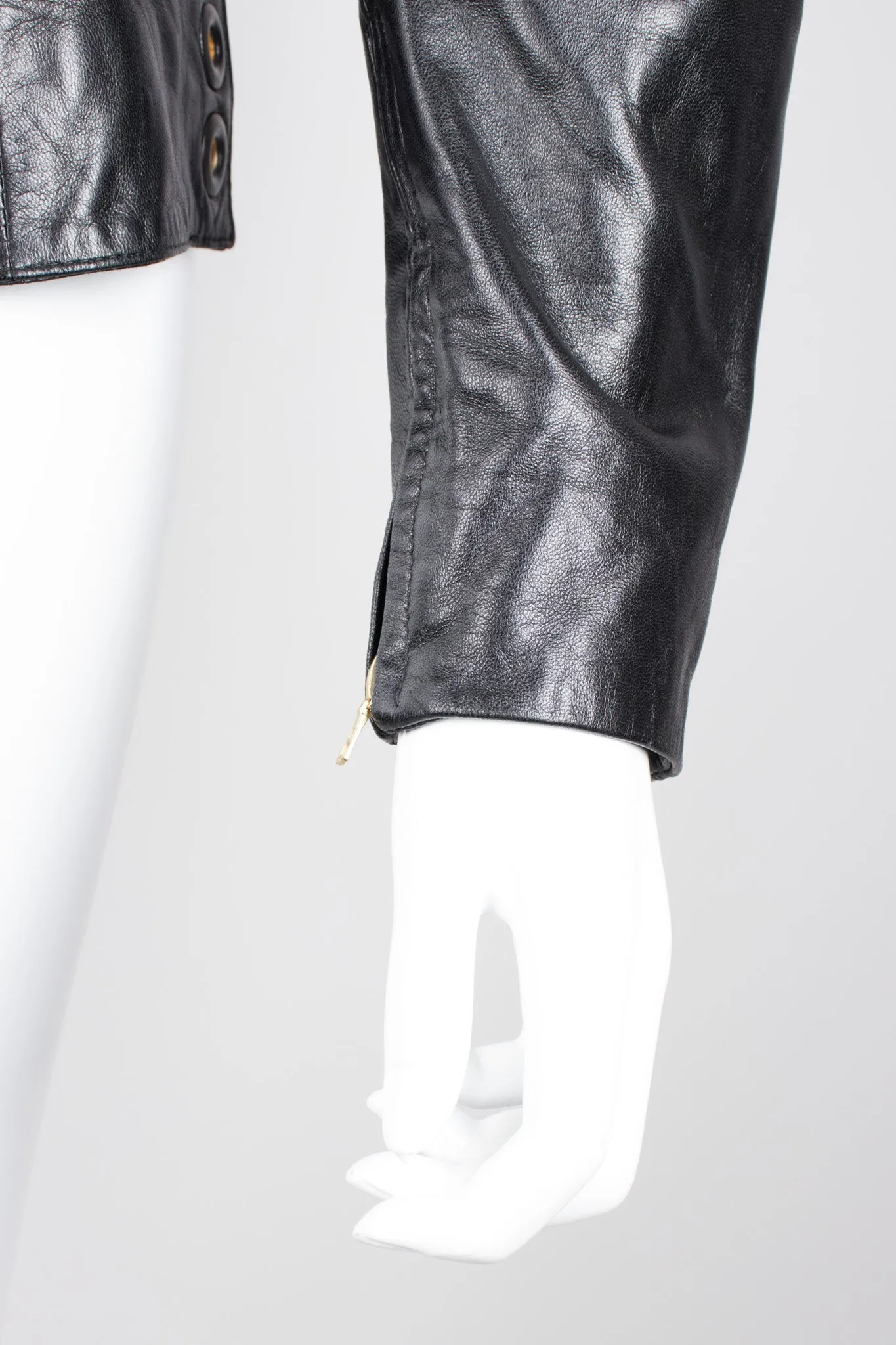 Shell Embellished Leather Jacket