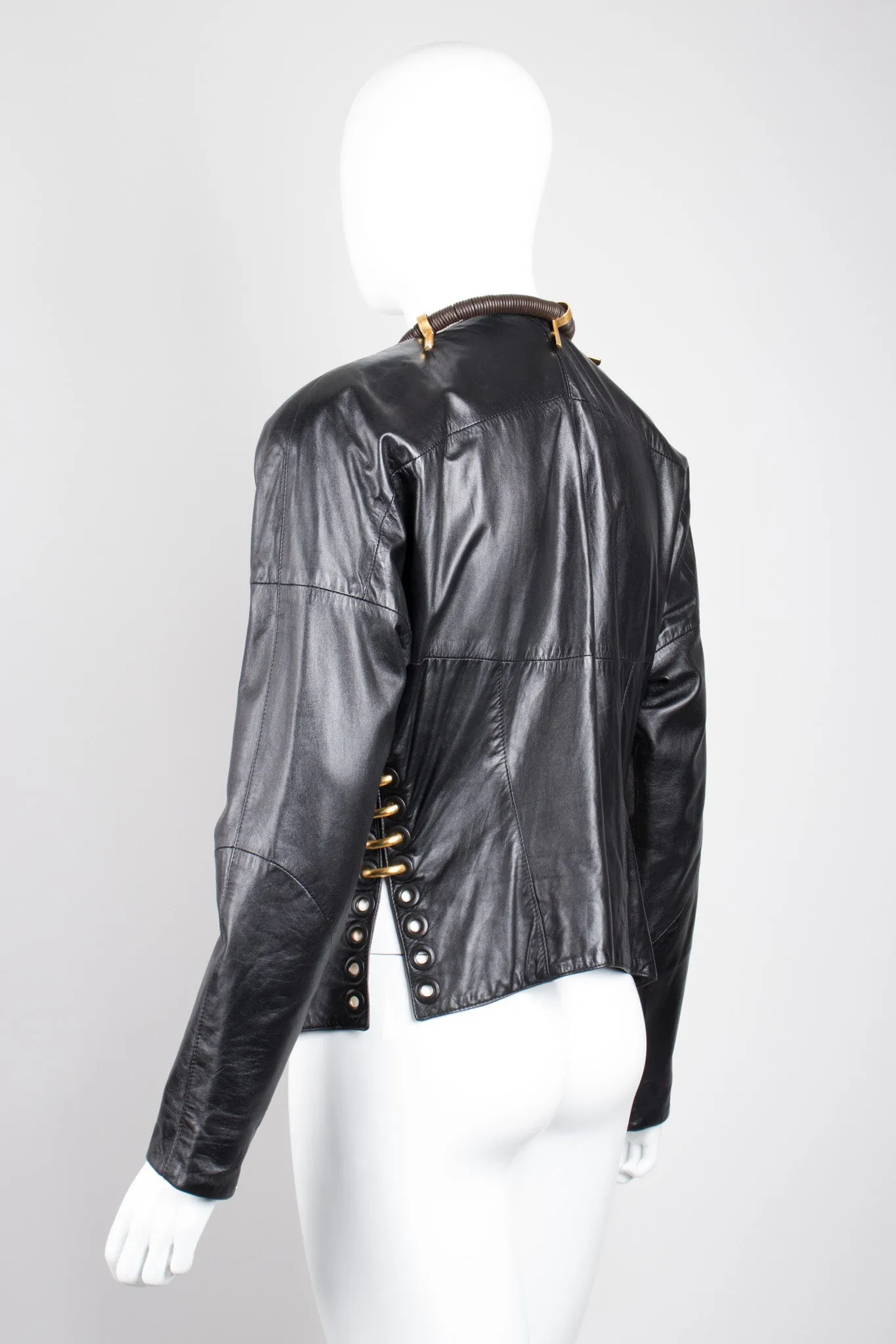 Shell Embellished Leather Jacket