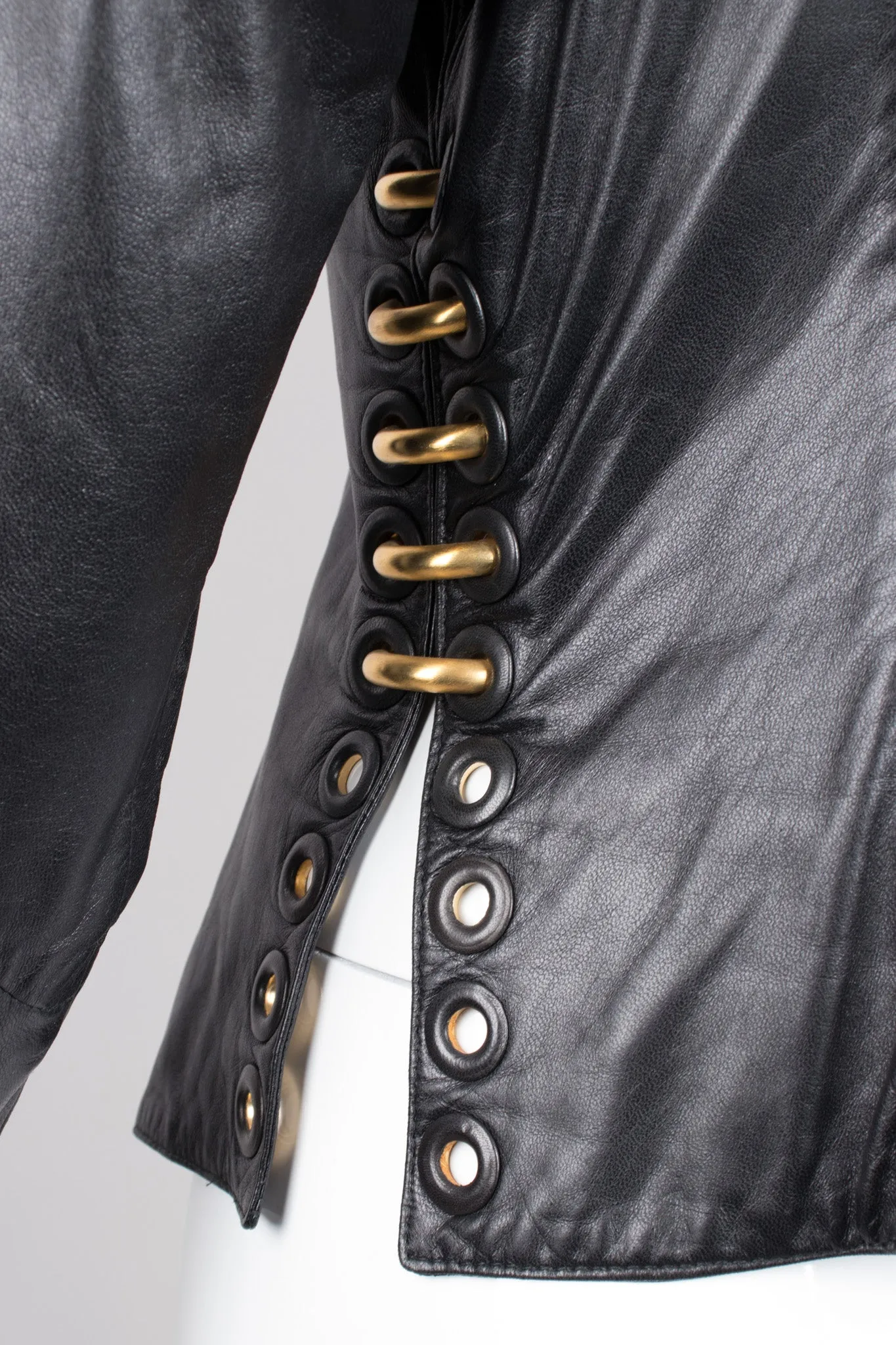 Shell Embellished Leather Jacket