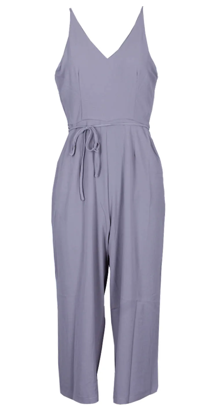 Silver Spaghetti Strap Jumpsuit