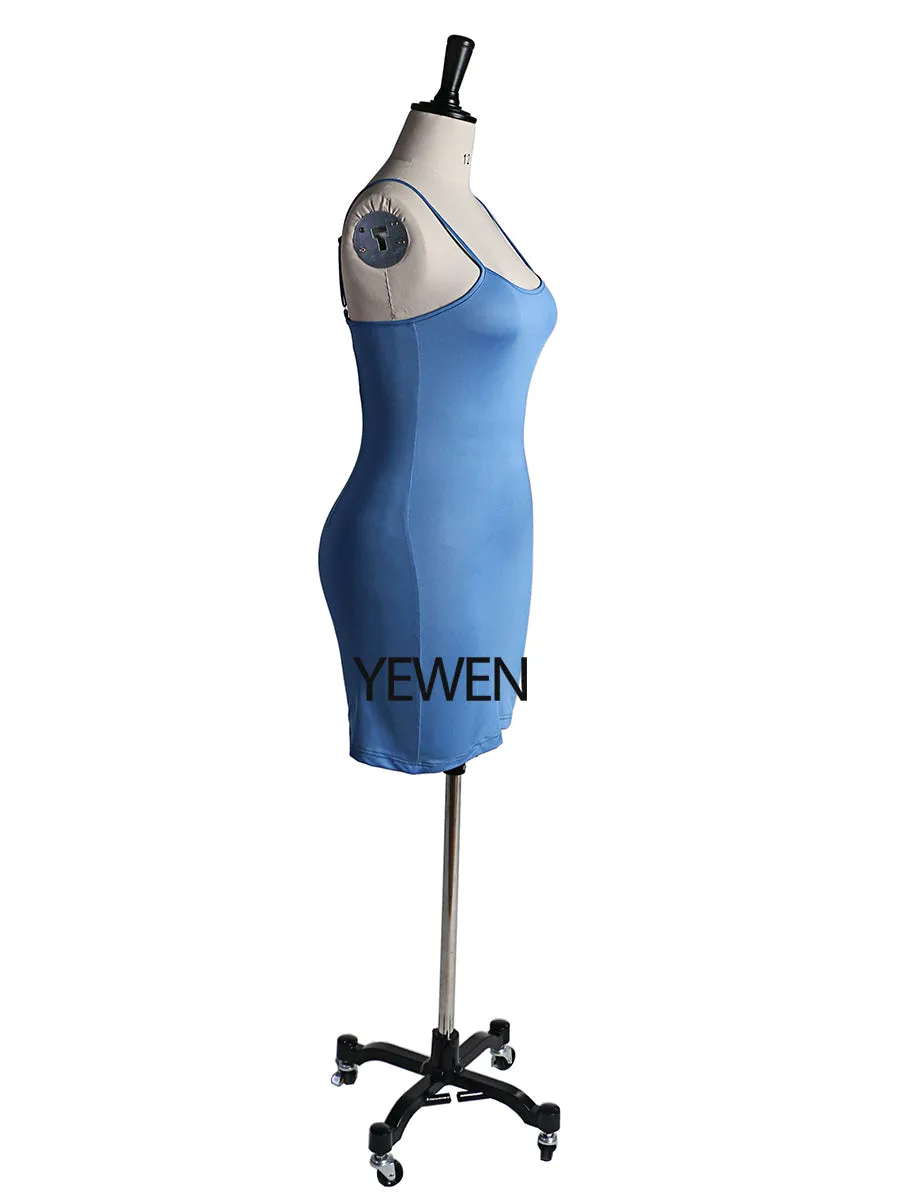 Sling Dress Elegant Women Elastic Mini Short Spaghetti Strap Dresses Slim Fit Matching All Robes Custom Color YEWEN