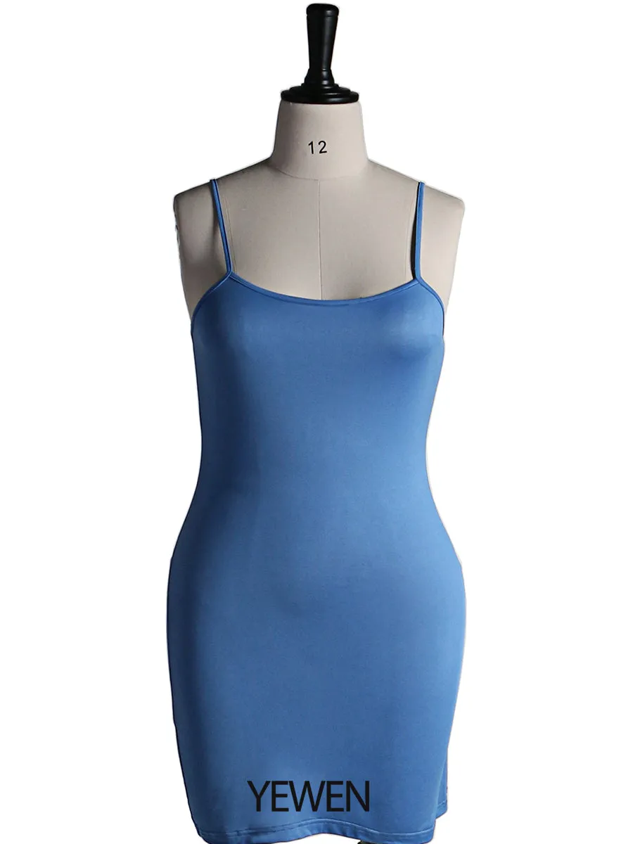 Sling Dress Elegant Women Elastic Mini Short Spaghetti Strap Dresses Slim Fit Matching All Robes Custom Color YEWEN