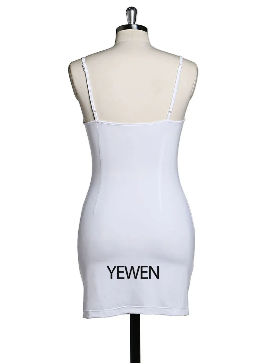 Sling Dress Elegant Women Elastic Mini Short Spaghetti Strap Dresses Slim Fit Matching All Robes Custom Color YEWEN