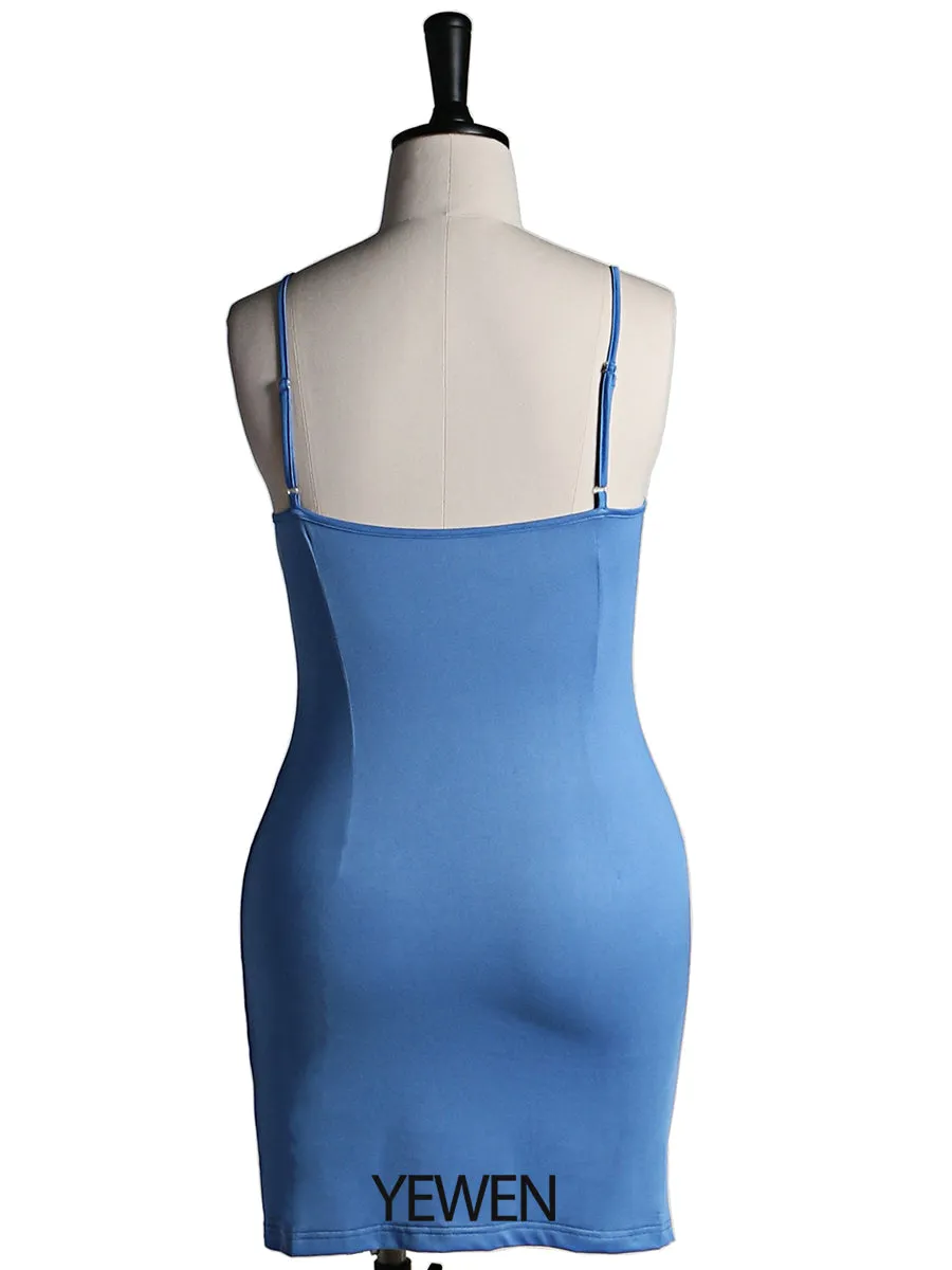 Sling Dress Elegant Women Elastic Mini Short Spaghetti Strap Dresses Slim Fit Matching All Robes Custom Color YEWEN