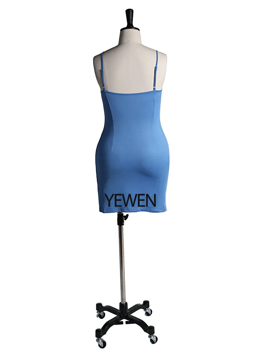 Sling Dress Elegant Women Elastic Mini Short Spaghetti Strap Dresses Slim Fit Matching All Robes Custom Color YEWEN