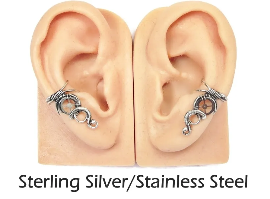Small, Standard Steampunk Ear Cuff