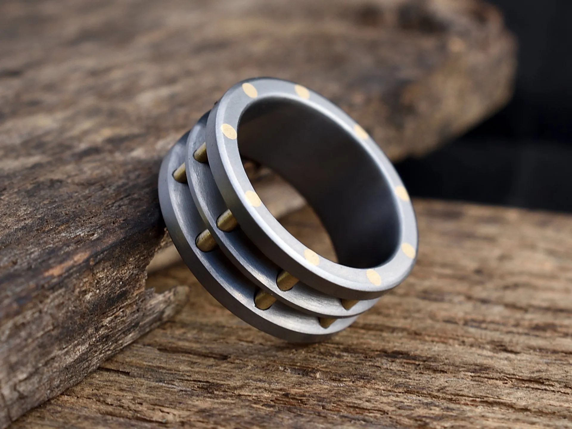 Steam - Brass and Titanium Men's Wedding Band