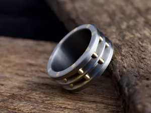 Steam - Brass and Titanium Men's Wedding Band