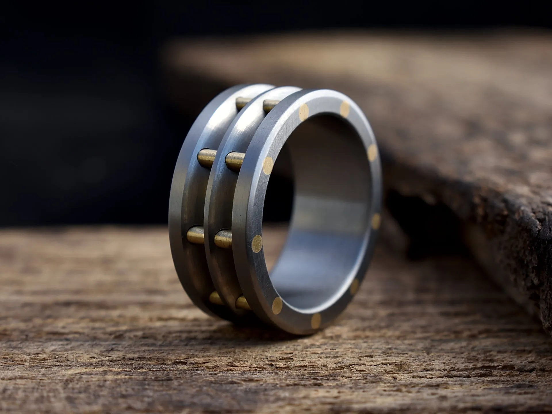 Steam - Brass and Titanium Men's Wedding Band