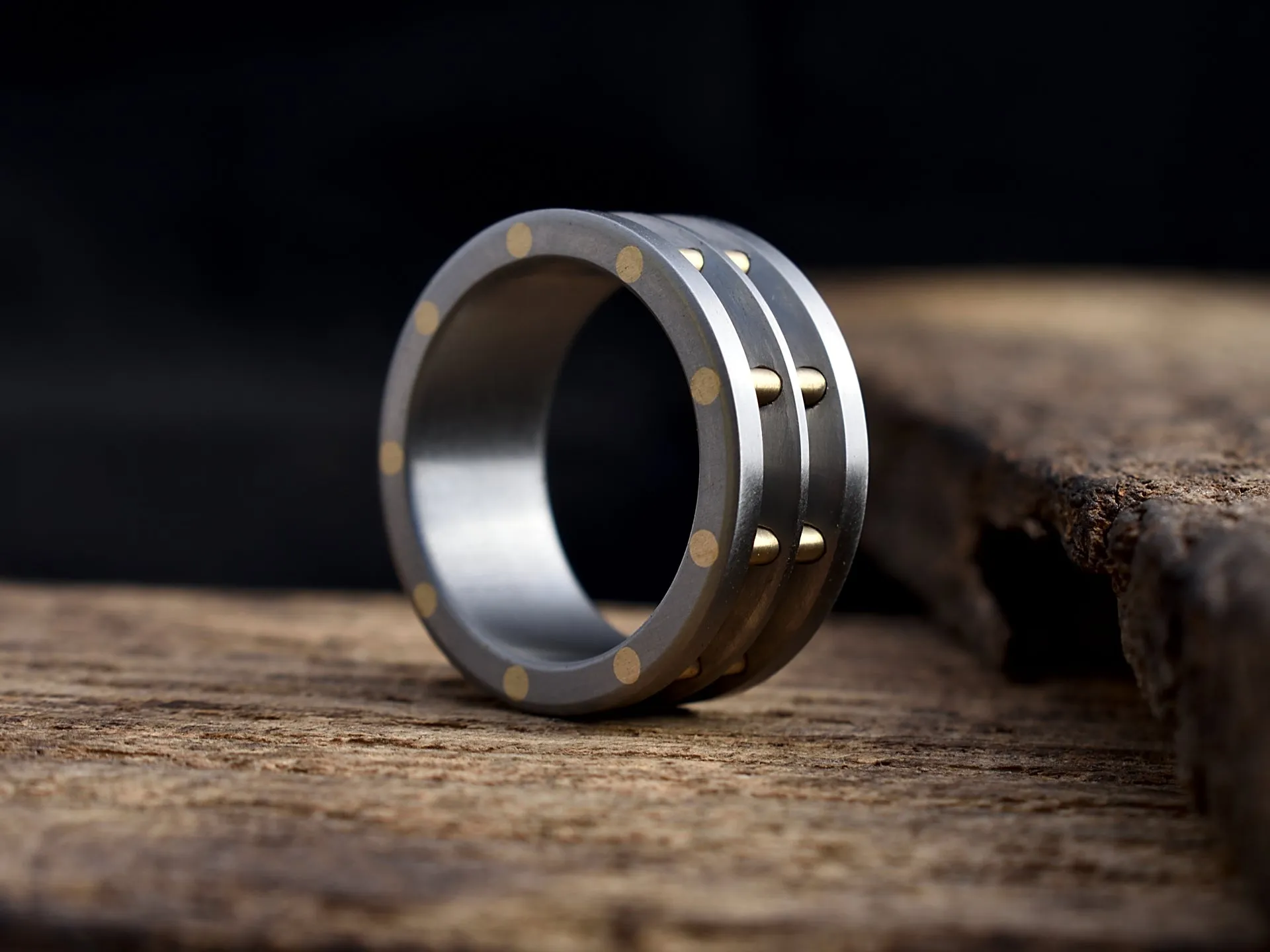 Steam - Brass and Titanium Men's Wedding Band