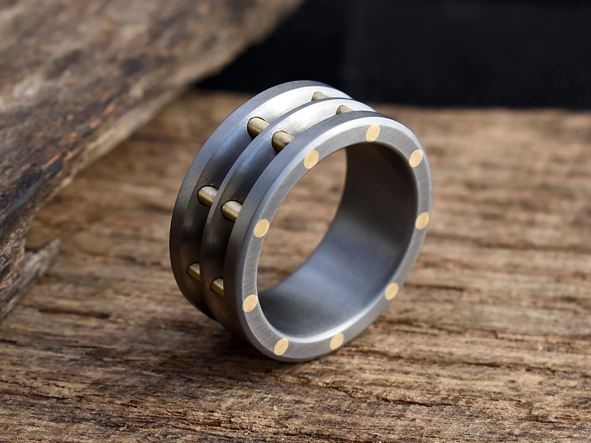Steam - Brass and Titanium Men's Wedding Band