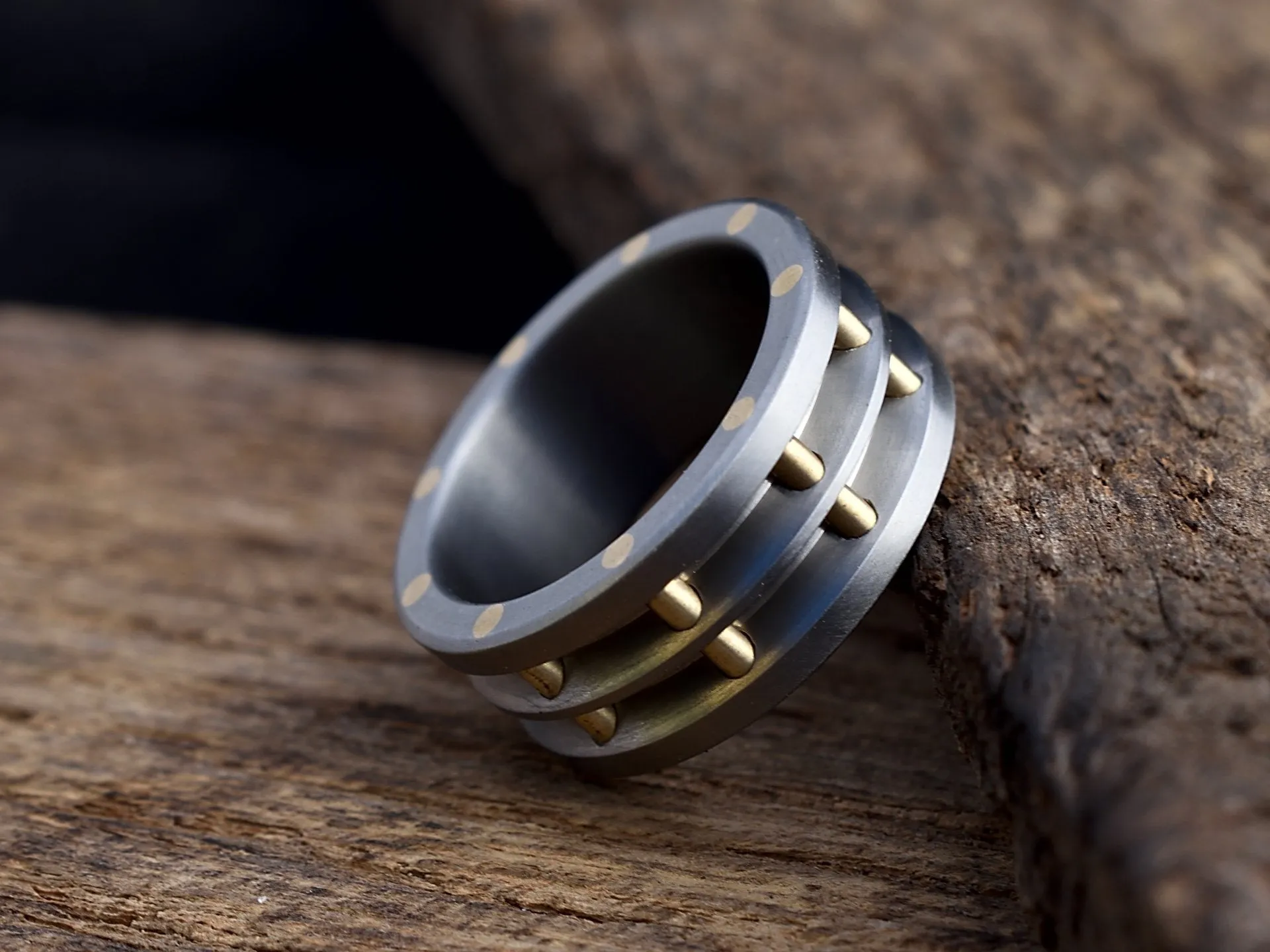 Steam - Brass and Titanium Men's Wedding Band
