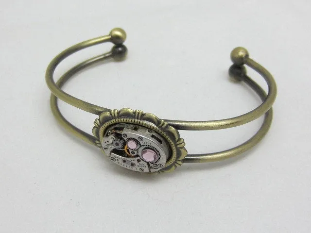Steampunk Bracelet - In the Works - Steampunk watch parts cuff - bracelet