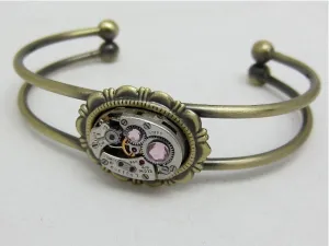 Steampunk Bracelet - In the Works - Steampunk watch parts cuff - bracelet