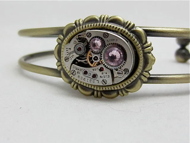 Steampunk Bracelet - In the Works - Steampunk watch parts cuff - bracelet