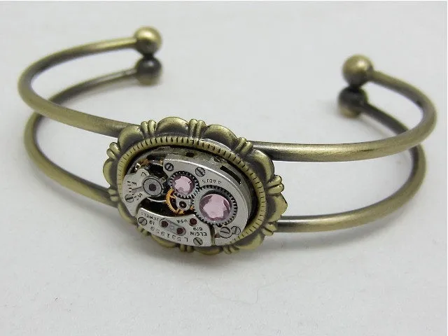 Steampunk Bracelet - In the Works - Steampunk watch parts cuff - bracelet