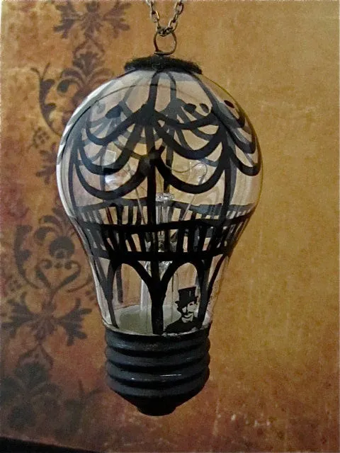 Steampunk Christmas ornament - Hot air balloon - Hand painted ornament - Victorian Ornament - One of a kind
