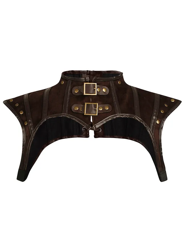 Steampunk Gothic Costume Accessories Leather Jacket Shrug Shoulder Armor