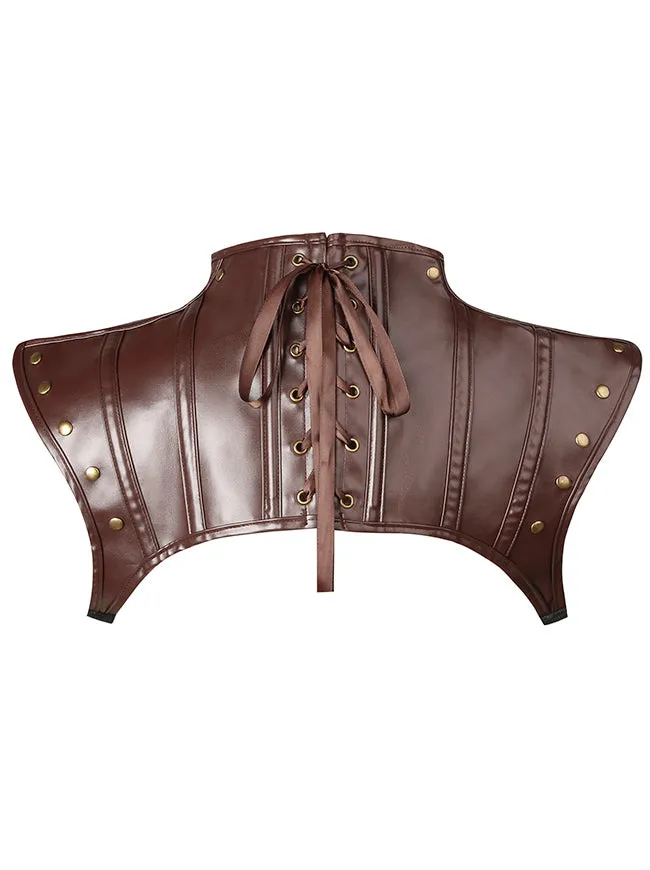 Steampunk Gothic Costume Accessories Leather Jacket Shrug Shoulder Armor