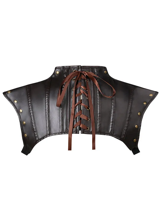 Steampunk Gothic Costume Accessories Leather Jacket Shrug Shoulder Armor